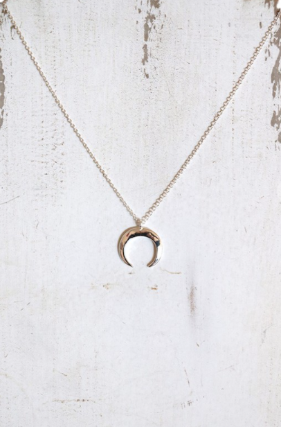 Silver Dainty Horn Necklace - Every Stitch Boutique